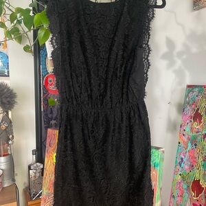 Le Temps Des Cerises Black Lace Mini Dress